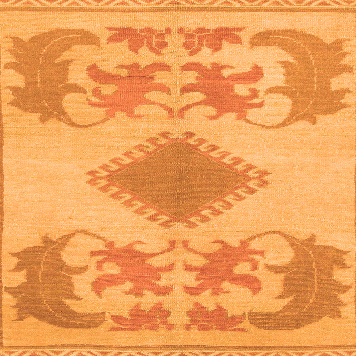 Square Machine Washable Abstract Orange Modern Area Rugs, wshabs1023org