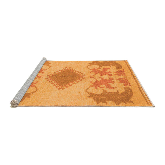 Sideview of Machine Washable Abstract Orange Modern Area Rugs, wshabs1023org