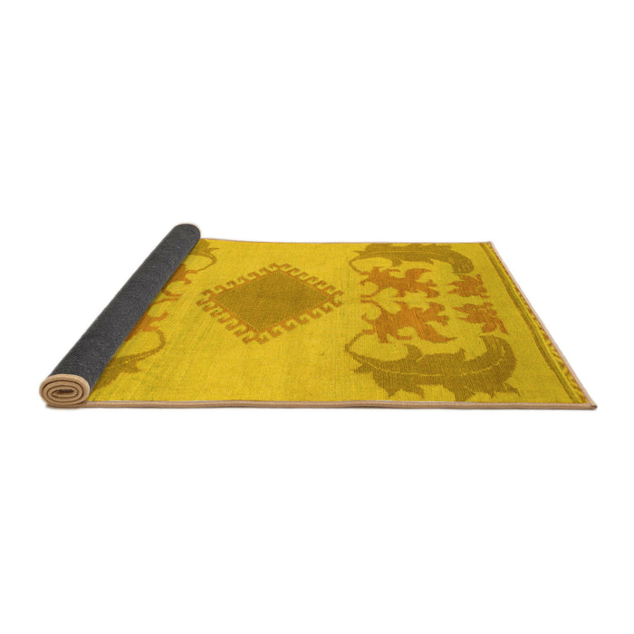 Sideview of Abstract Yellow Modern Rug, abs1023yw