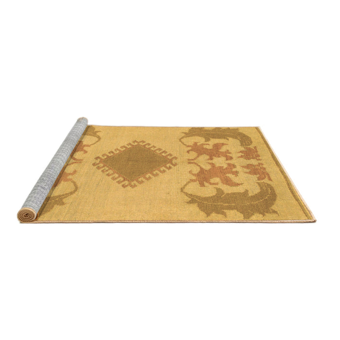Sideview of Machine Washable Abstract Brown Modern Rug, wshabs1023brn