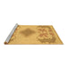 Sideview of Machine Washable Abstract Brown Modern Rug, wshabs1023brn