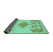 Sideview of Abstract Turquoise Modern Rug, abs1023turq