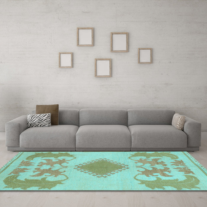 Machine Washable Abstract Light Blue Modern Rug in a Living Room, wshabs1023lblu
