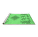 Sideview of Machine Washable Abstract Emerald Green Modern Area Rugs, wshabs1023emgrn