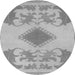 Round Abstract Gray Modern Rug, abs1023gry