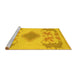 Sideview of Machine Washable Abstract Yellow Modern Rug, wshabs1023yw