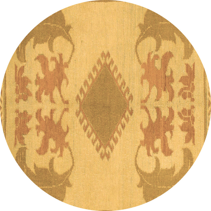 Round Abstract Brown Modern Rug, abs1023brn