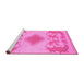 Sideview of Machine Washable Abstract Pink Modern Rug, wshabs1023pnk