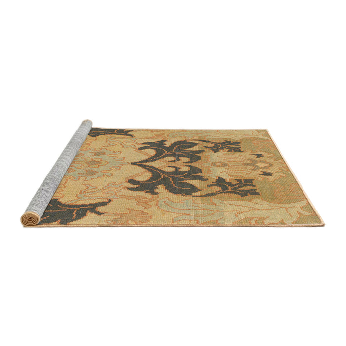 Sideview of Machine Washable Abstract Orange Rug, wshabs1024