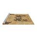 Sideview of Machine Washable Abstract Orange Rug, wshabs1024