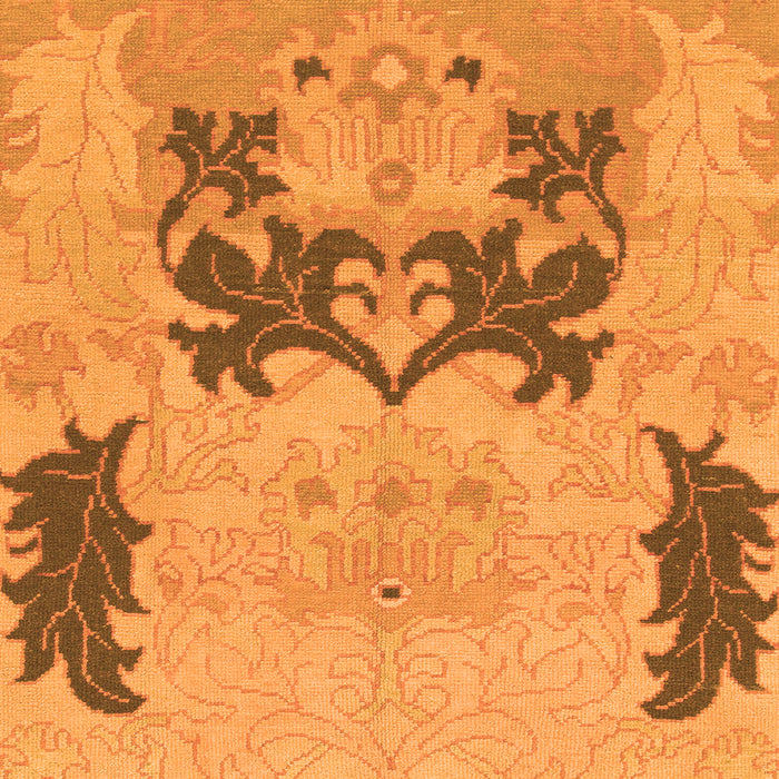 Square Machine Washable Abstract Orange Modern Area Rugs, wshabs1024org