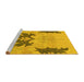 Sideview of Machine Washable Abstract Yellow Modern Rug, wshabs1024yw