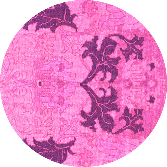 Round Abstract Pink Modern Rug, abs1024pnk