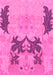 Machine Washable Abstract Pink Modern Rug, wshabs1024pnk