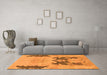 Machine Washable Abstract Orange Modern Area Rugs in a Living Room, wshabs1024org