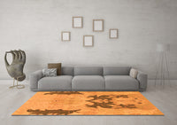 Machine Washable Abstract Orange Modern Rug, wshabs1024org