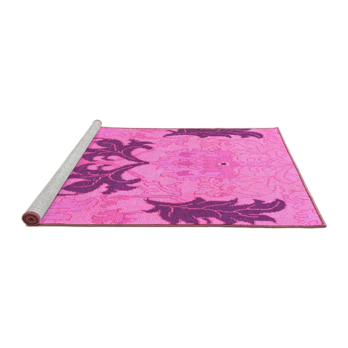 Sideview of Machine Washable Abstract Pink Modern Rug, wshabs1024pnk