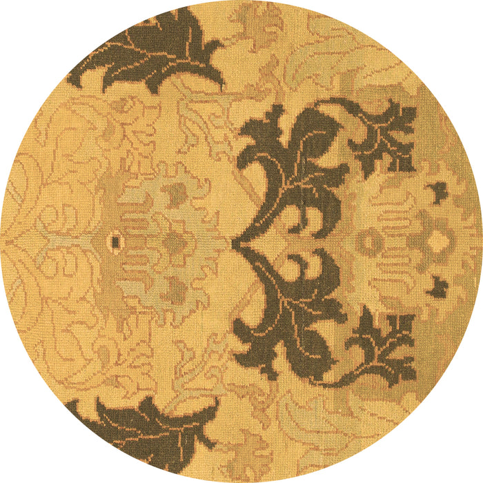 Round Abstract Brown Modern Rug, abs1024brn