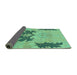 Sideview of Abstract Turquoise Modern Rug, abs1024turq