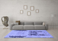 Machine Washable Abstract Blue Modern Rug, wshabs1024blu