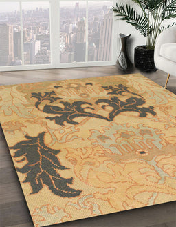 Machine Washable Abstract Orange Rug in a Family Room, wshabs1024