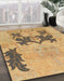 Machine Washable Abstract Orange Rug in a Family Room, wshabs1024