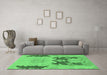 Machine Washable Abstract Emerald Green Modern Area Rugs in a Living Room,, wshabs1024emgrn