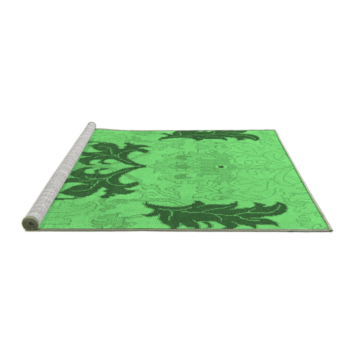 Sideview of Machine Washable Abstract Emerald Green Modern Area Rugs, wshabs1024emgrn