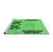 Sideview of Machine Washable Abstract Emerald Green Modern Area Rugs, wshabs1024emgrn