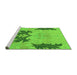 Sideview of Machine Washable Abstract Green Modern Area Rugs, wshabs1024grn