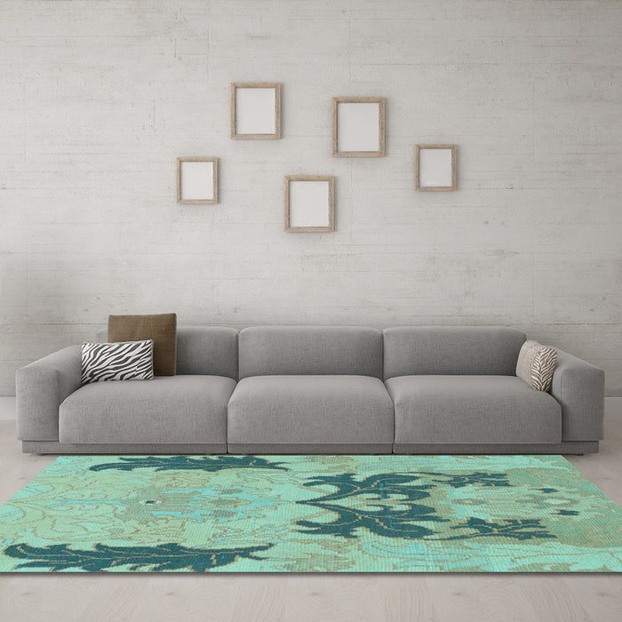 Machine Washable Abstract Light Blue Modern Rug in a Living Room, wshabs1024lblu