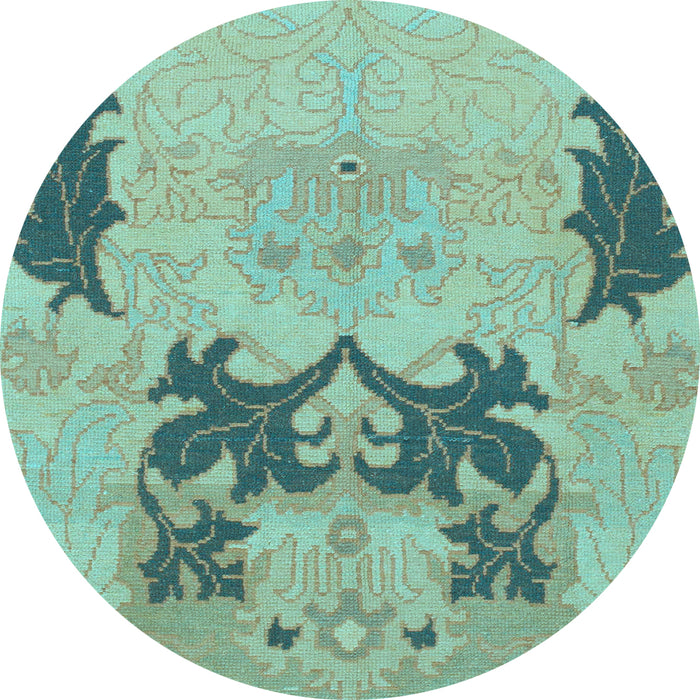 Round Abstract Light Blue Modern Rug, abs1024lblu