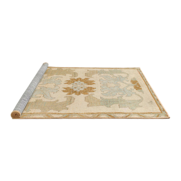 Sideview of Machine Washable Abstract Khaki Gold Rug, wshabs1025