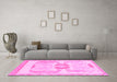 Machine Washable Abstract Pink Modern Rug in a Living Room, wshabs1025pnk