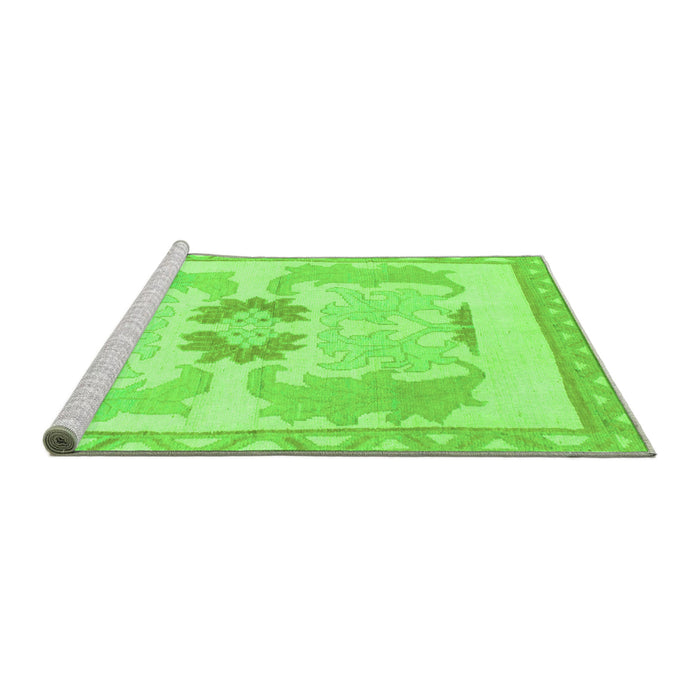 Sideview of Machine Washable Abstract Green Modern Area Rugs, wshabs1025grn