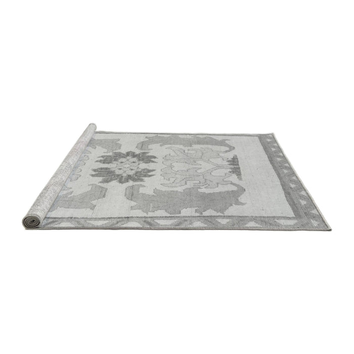 Sideview of Machine Washable Abstract Gray Modern Rug, wshabs1025gry