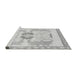 Sideview of Machine Washable Abstract Gray Modern Rug, wshabs1025gry