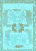 Machine Washable Abstract Light Blue Modern Rug, wshabs1025lblu