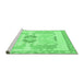 Sideview of Machine Washable Abstract Emerald Green Modern Area Rugs, wshabs1025emgrn