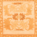 Square Machine Washable Abstract Orange Modern Area Rugs, wshabs1025org