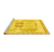 Sideview of Machine Washable Abstract Yellow Modern Rug, wshabs1025yw