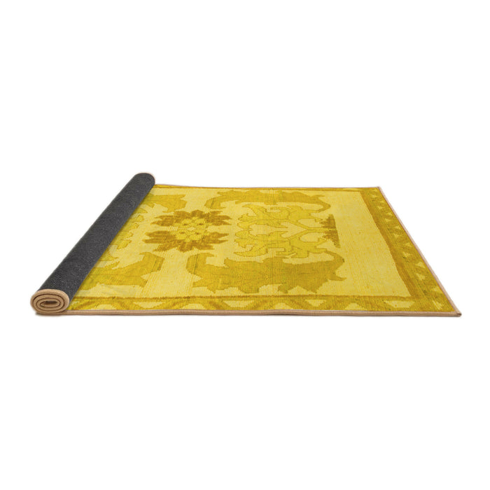 Sideview of Abstract Yellow Modern Rug, abs1025yw