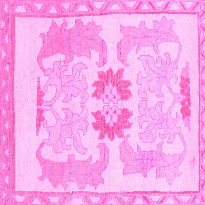 Square Machine Washable Abstract Pink Modern Rug, wshabs1025pnk