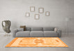 Machine Washable Abstract Orange Modern Area Rugs in a Living Room, wshabs1025org