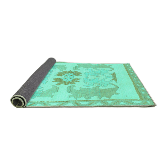 Sideview of Abstract Turquoise Modern Rug, abs1025turq