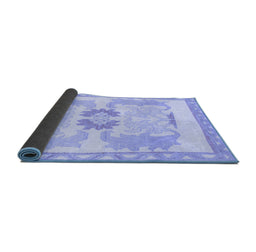 Sideview of Abstract Blue Modern Rug, abs1025blu
