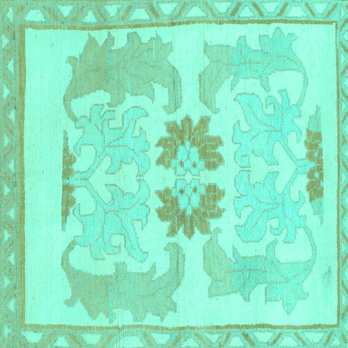 Square Machine Washable Abstract Turquoise Modern Area Rugs, wshabs1025turq