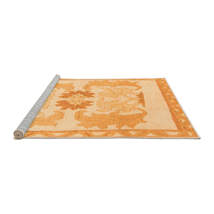 Sideview of Machine Washable Abstract Orange Modern Area Rugs, wshabs1025org