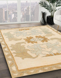 Abstract Khaki Gold Modern Rug, abs1025