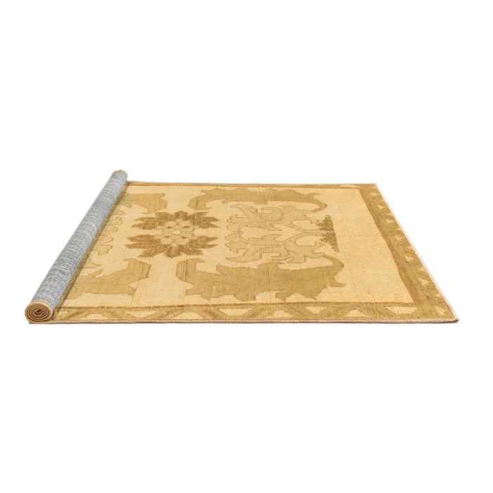 Sideview of Machine Washable Abstract Brown Modern Rug, wshabs1025brn